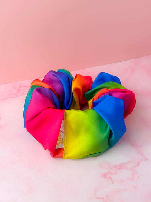 Rainbow - Rainbow Satin XL Scrunchie