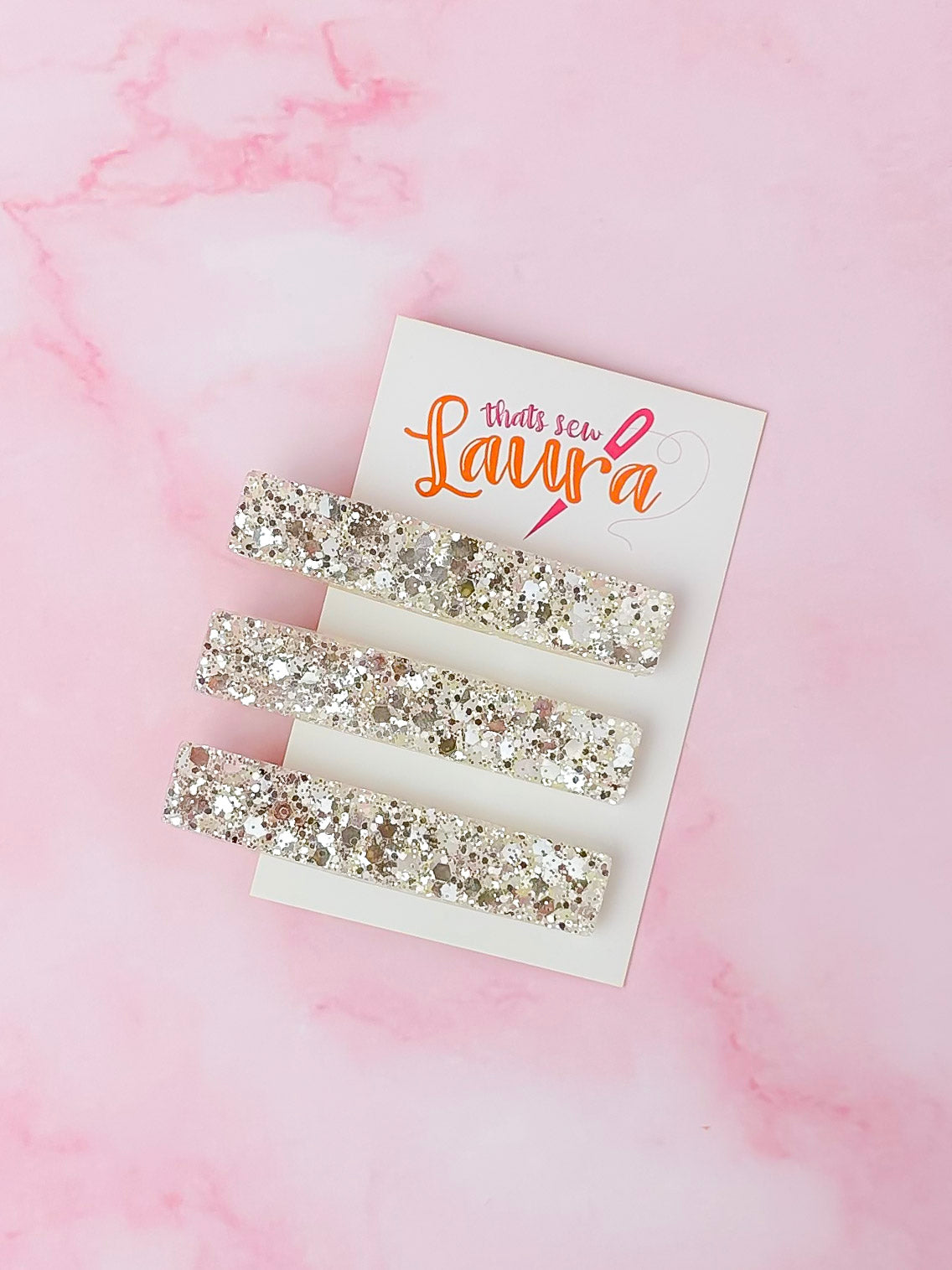 Daffy - Yellow Glitter Trio Resin Hair Clips