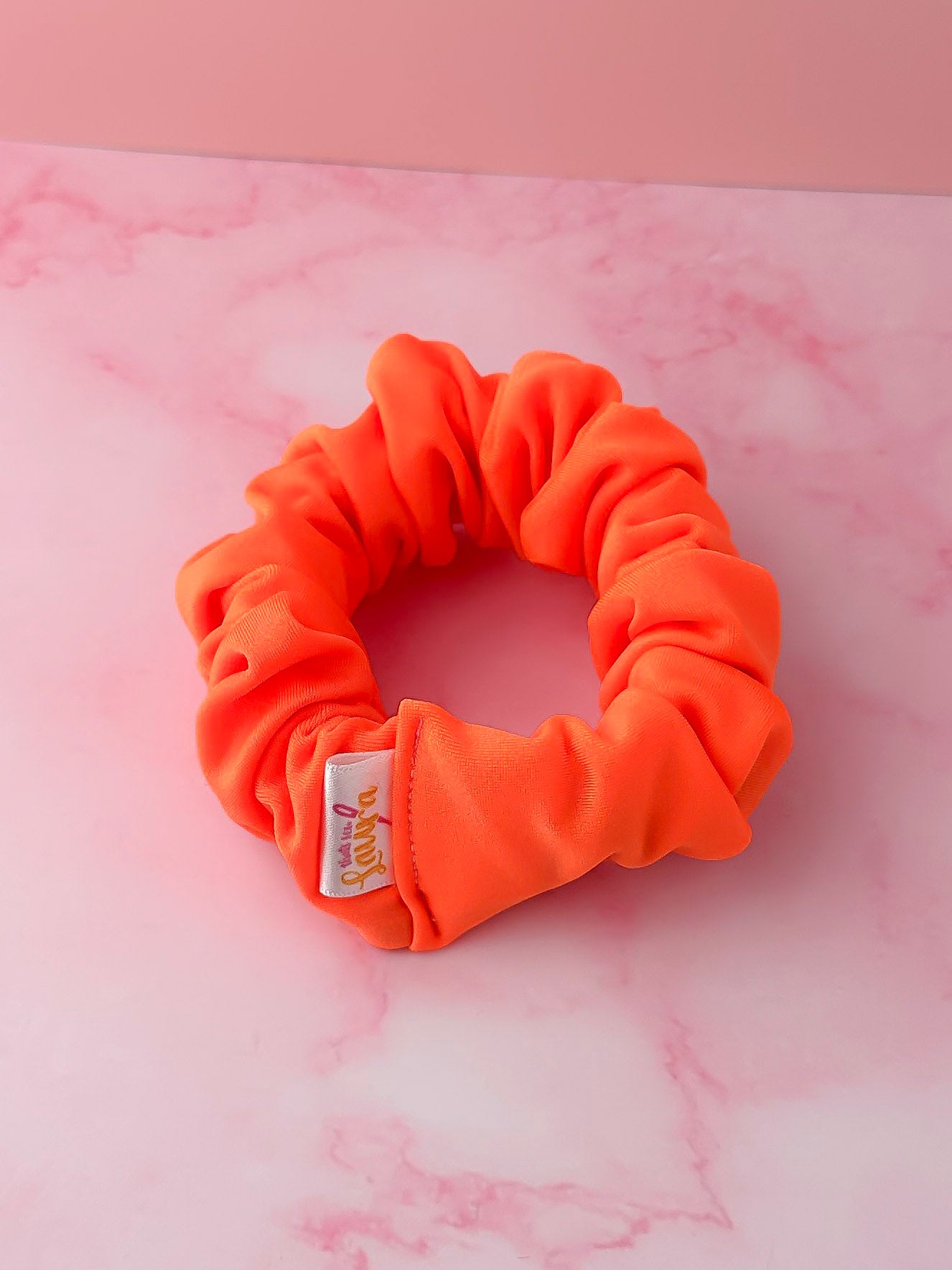 Clementine - Bright Orange gym & swim wide scrunchie