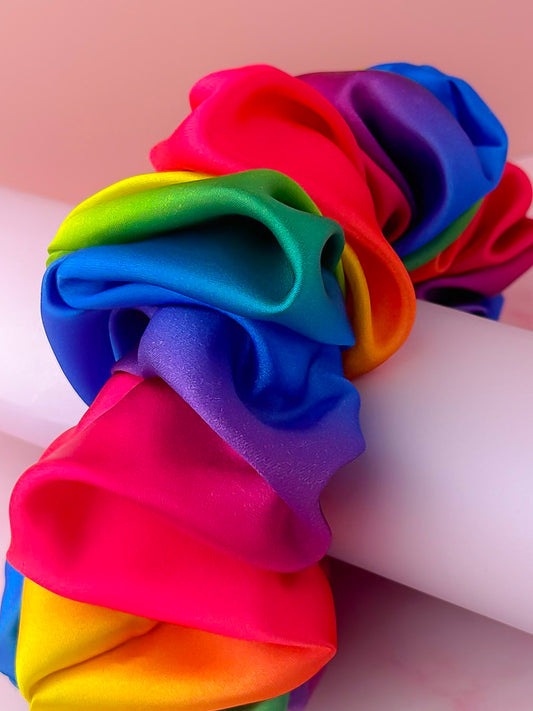 Rainbow - Rainbow Satin XL Scrunchie