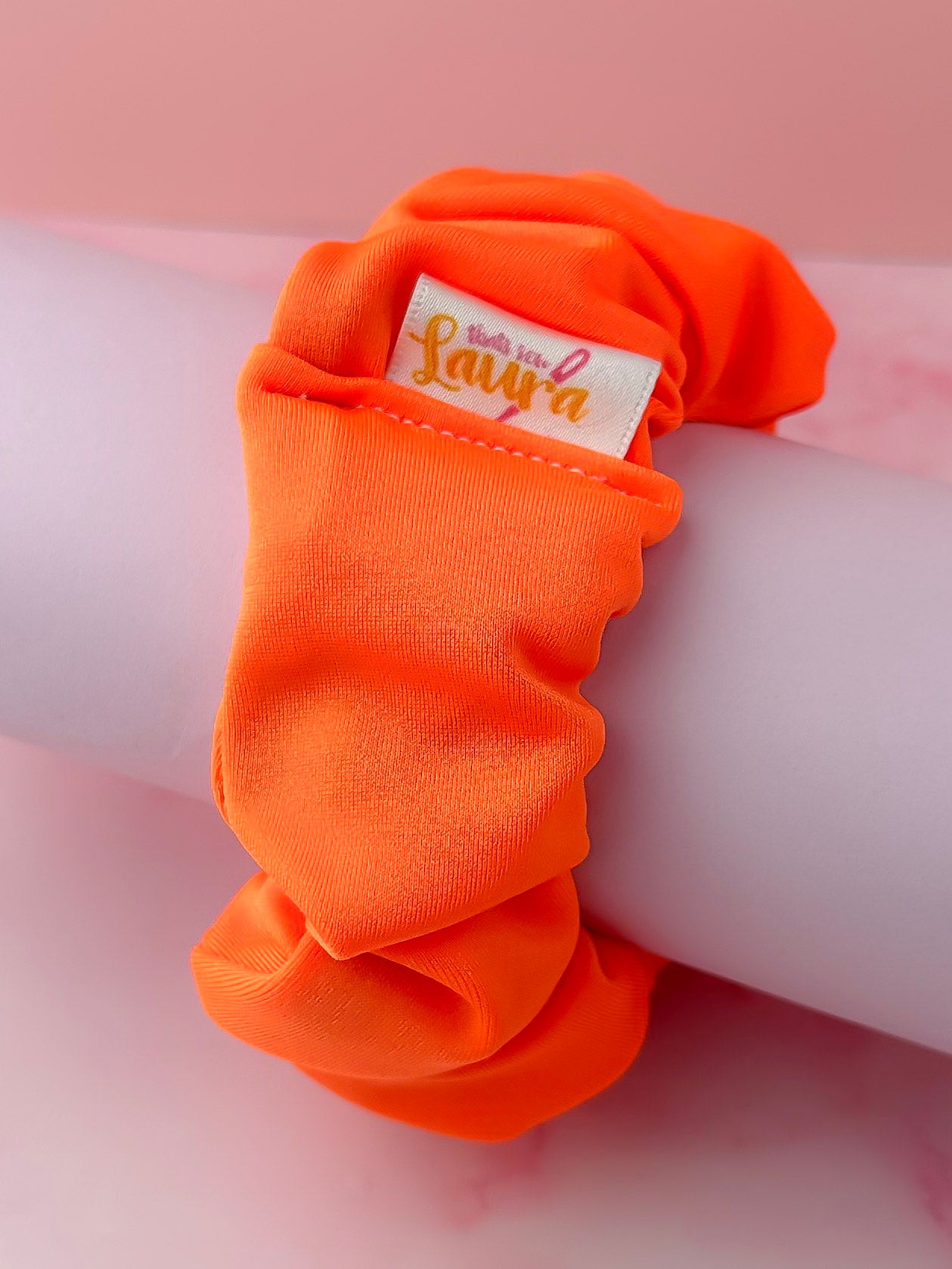 Clementine - Bright Orange gym & swim wide scrunchie