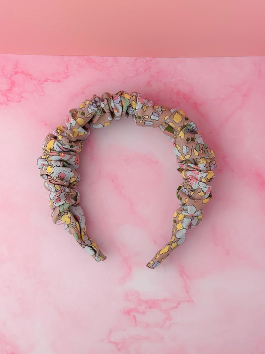 Sage - Floral Print Scrunchie Headband