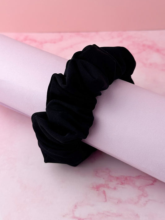 Classic Black - Black gym & swim wide scrunchie