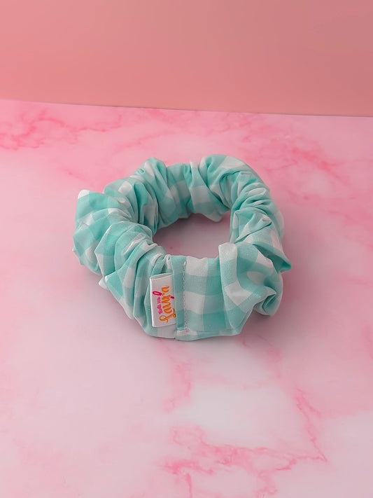 Phoebe - Mint gingham wide scrunchie