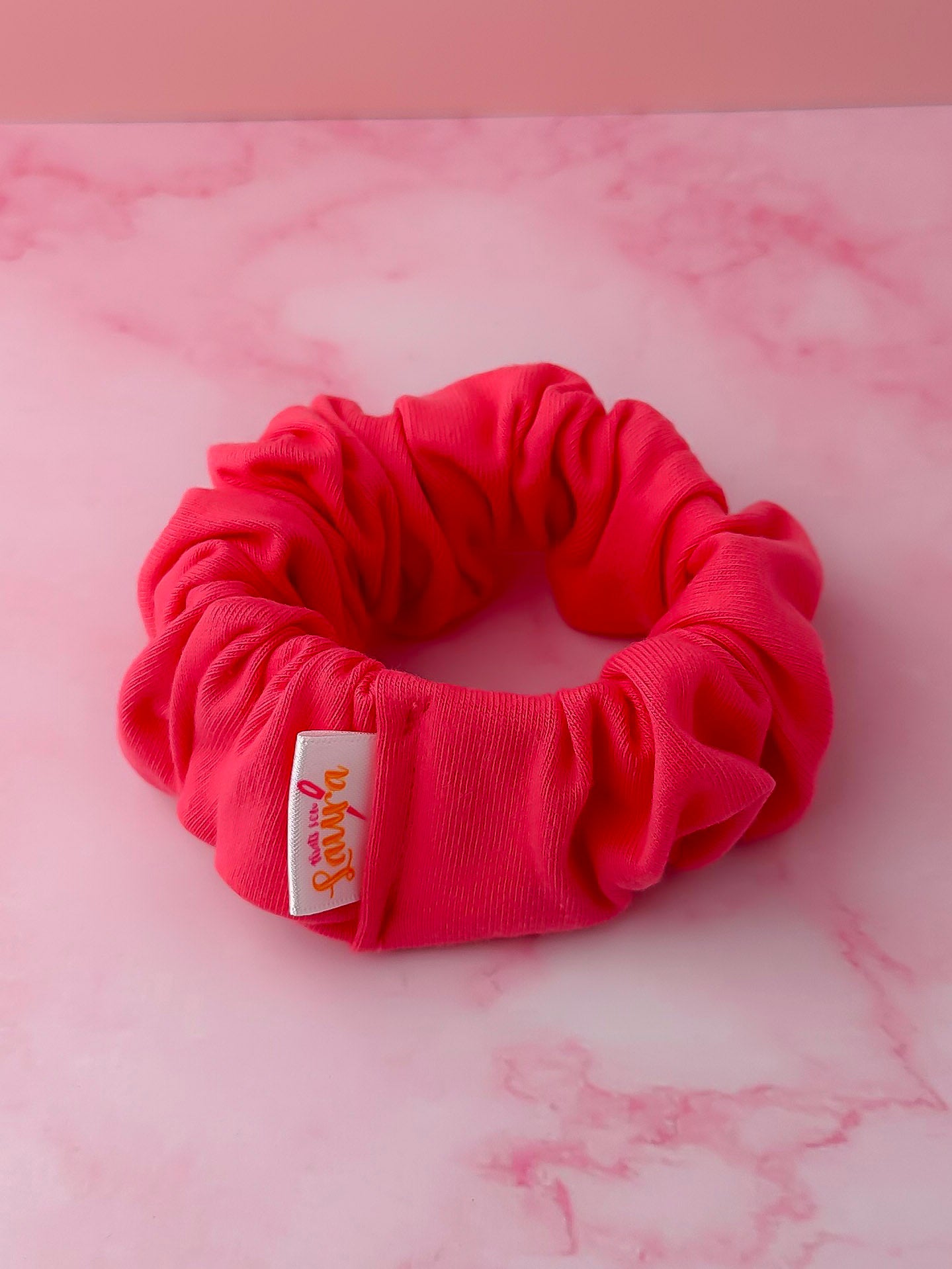Carrie - Pink Jersey wide scrunchie