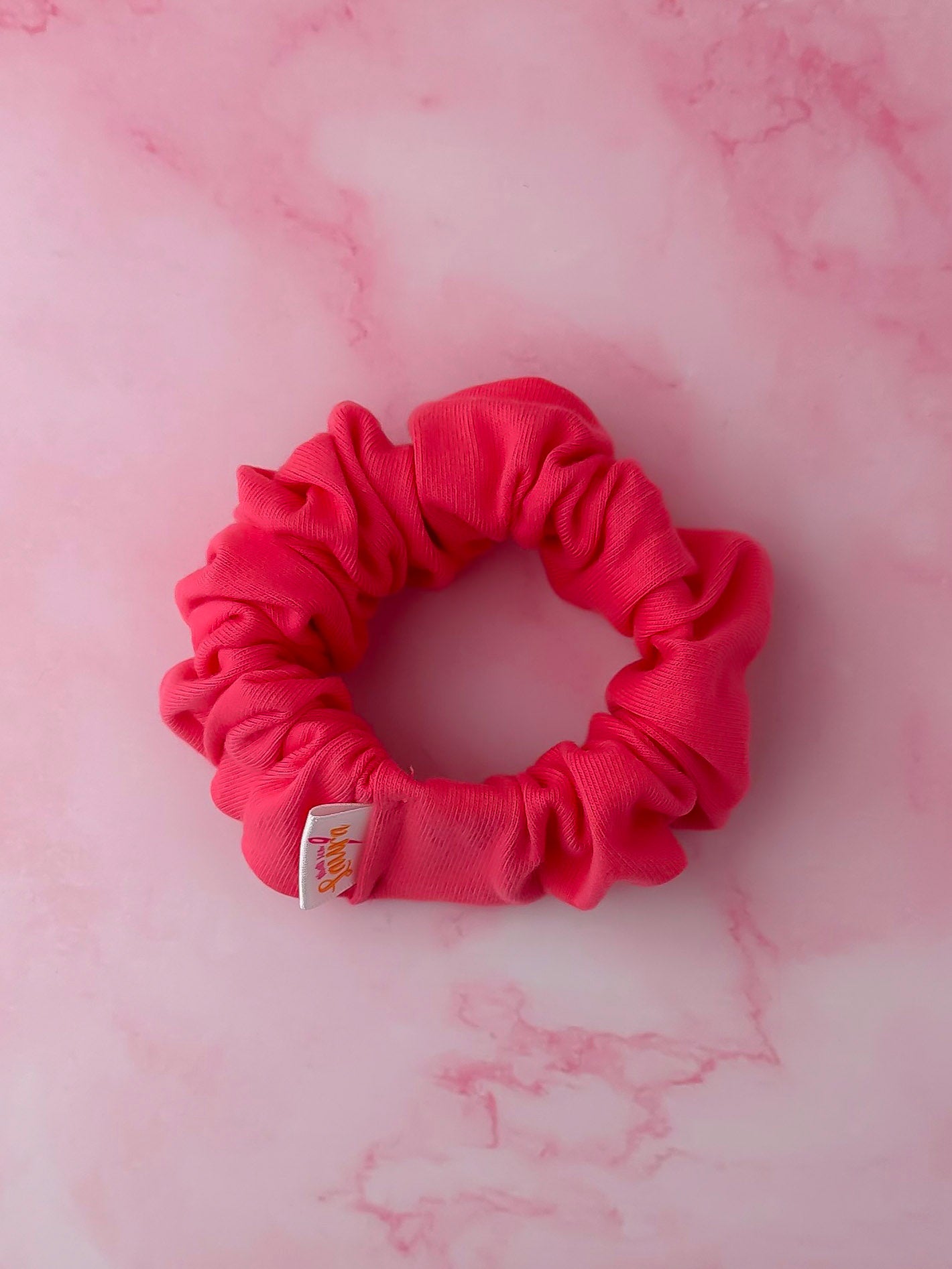 Carrie - Pink Jersey wide scrunchie