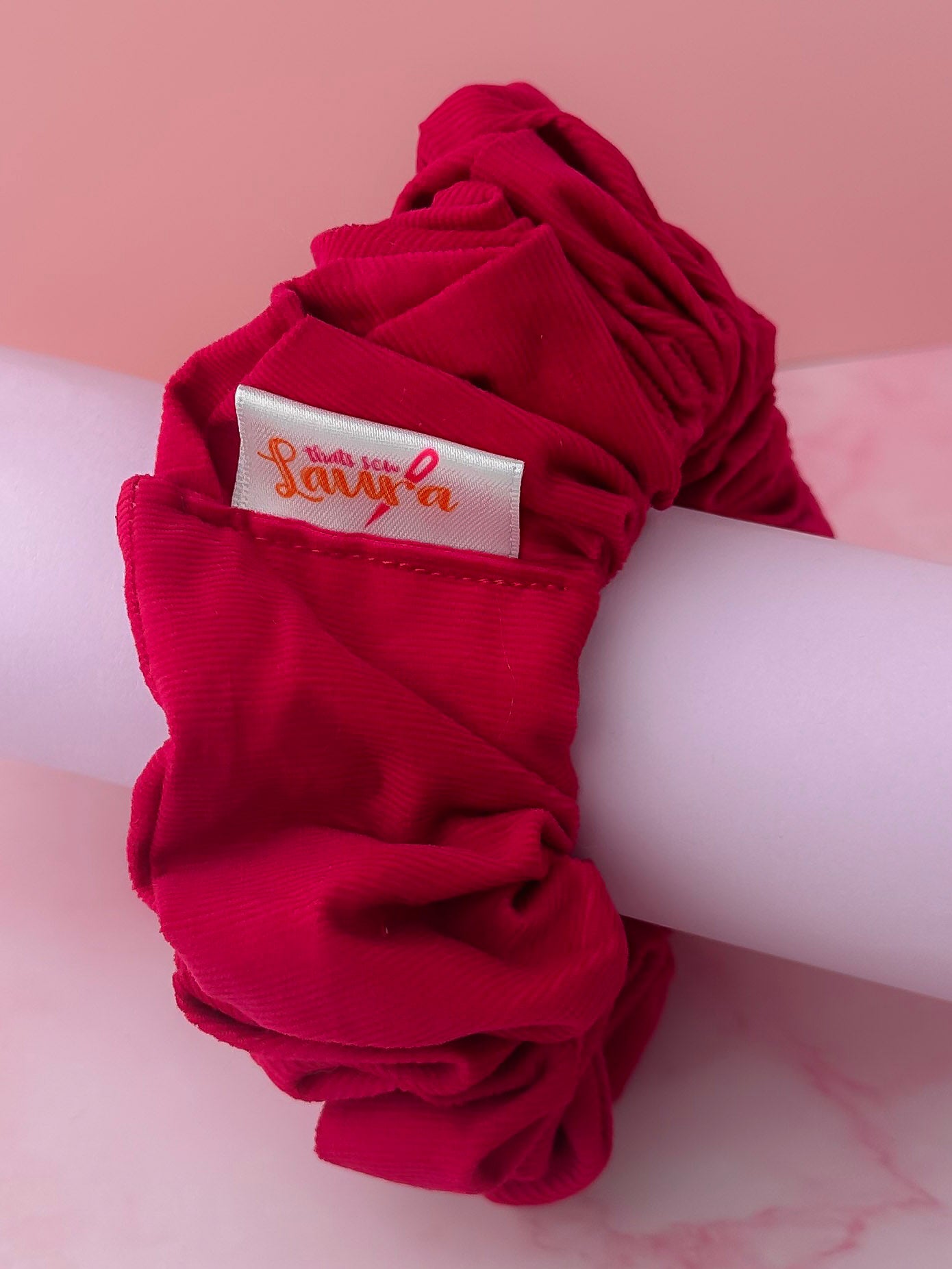 Cherri - Pink Needlecord XL Scrunchie