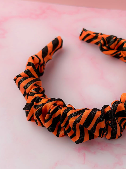 Tiger - Orange & black Scrunchie Headband