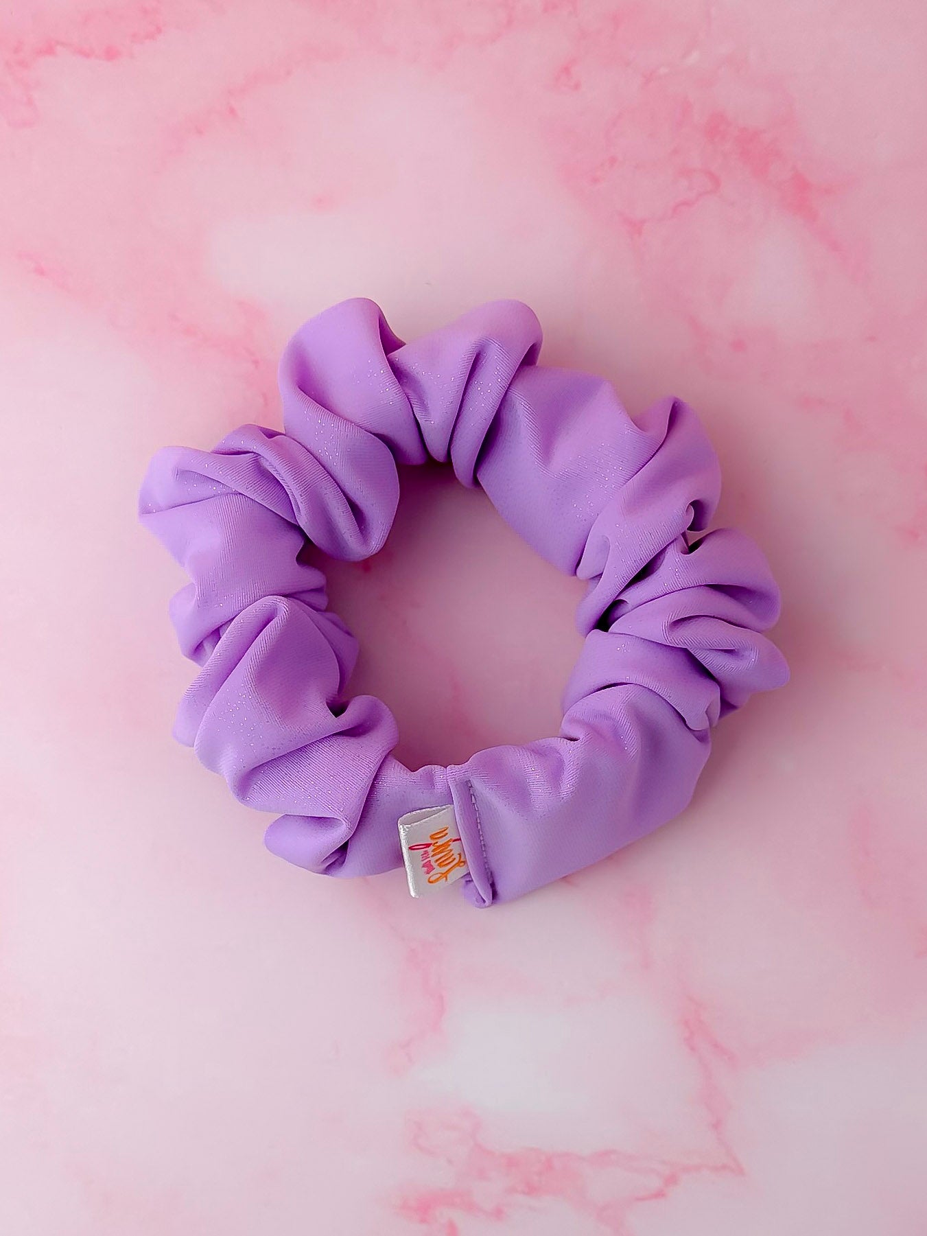 Lila - Purple glitter gym & swim wide scrunchie