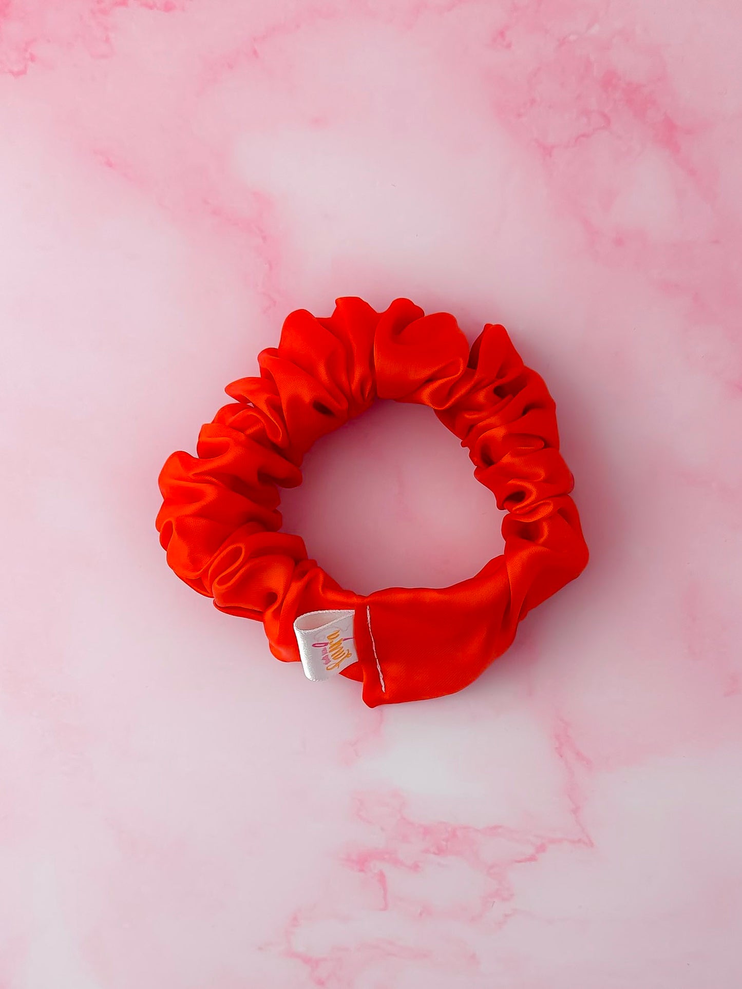 Bonfire - Reddish Orange satin wide scrunchie