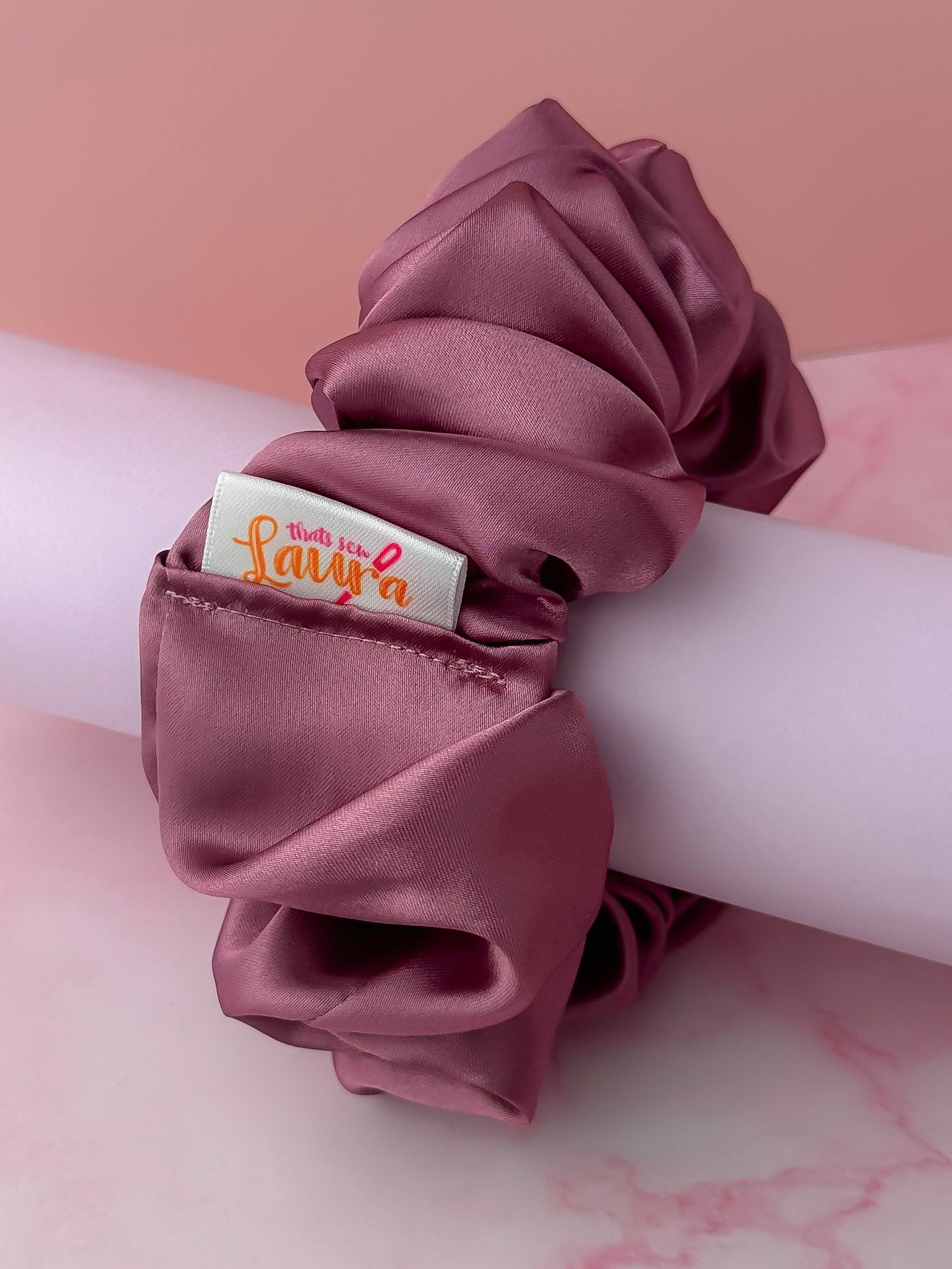 Mauve - Mauve Satin XL Scrunchie
