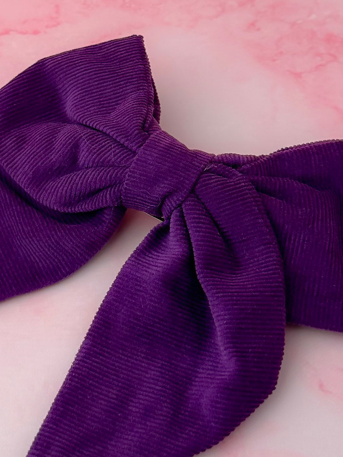 Violet - Purple Needlecord classic Hair Bow