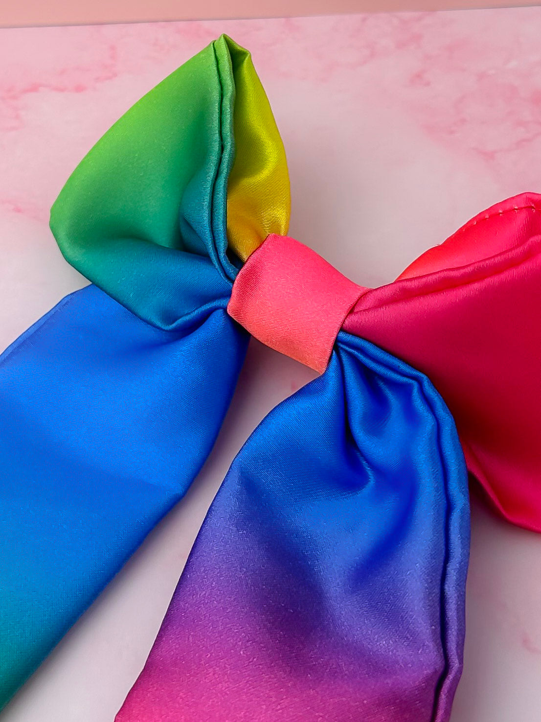Rainbow - Rainbow Satin long Hair Bow