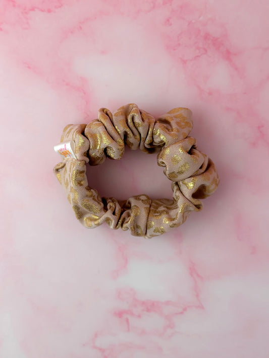 Lynx - Gold leopard print Gym & swim wide scrunchie