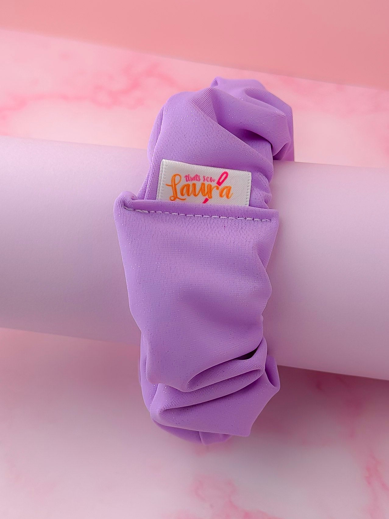 Lila - Purple glitter gym & swim wide scrunchie