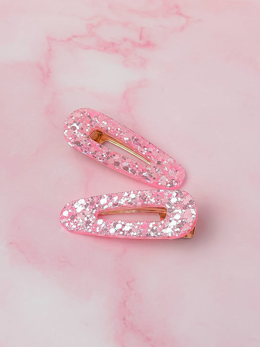 Blush - Bright Pink Resin Hair Clips