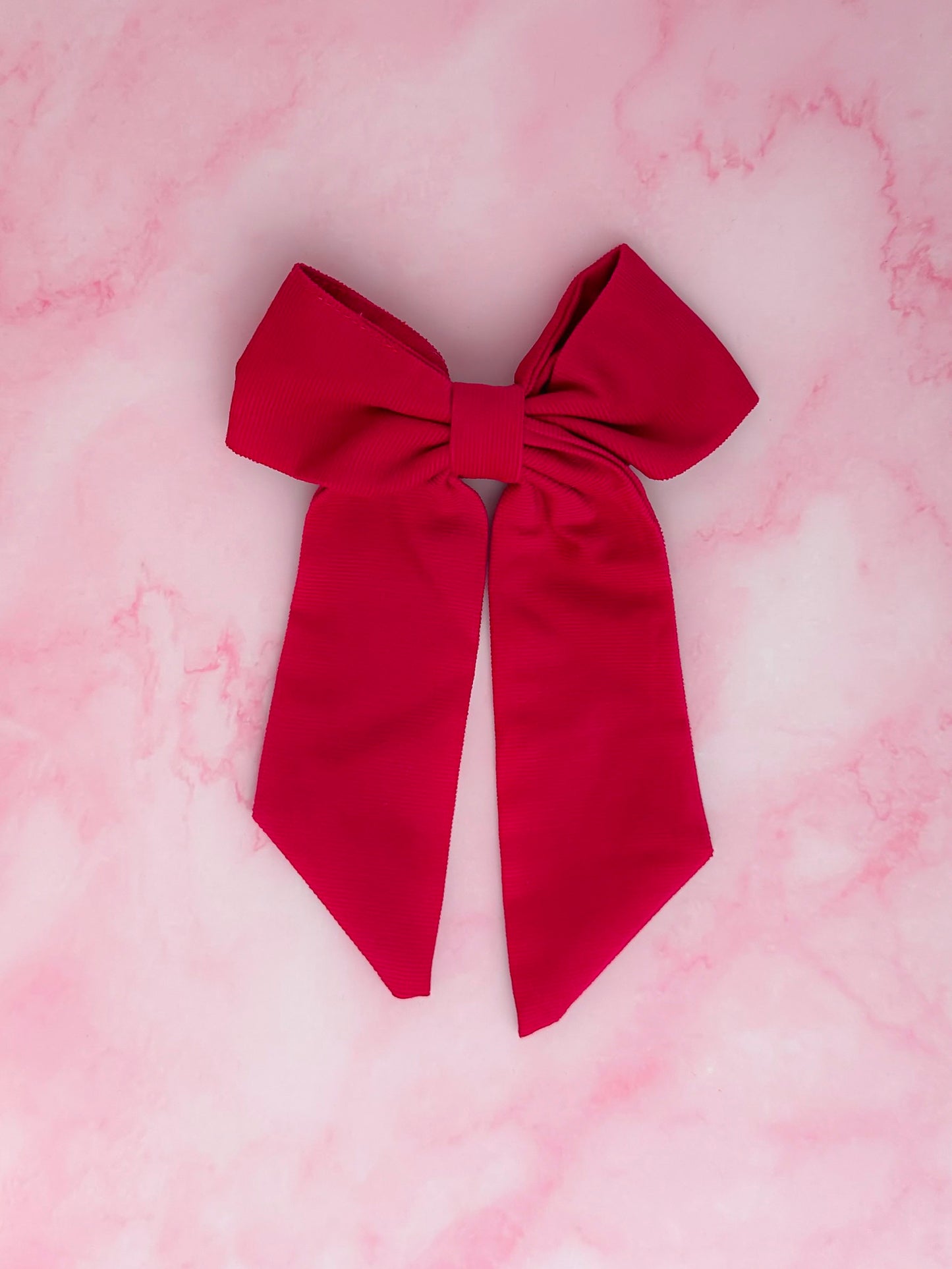 Cherri - Pink Needlecord Hair Bow