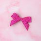 Passion - Pink Glitter Bow shaped Resin Hair Clip