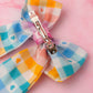 Elsie - Heart checkered long Hair Bow