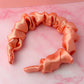 Peaches - Peach Satin Scrunchie Headband