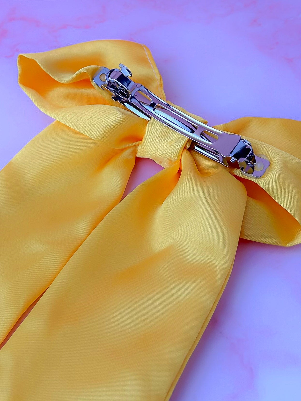 Daffy - Yellow Satin long Hair Bow