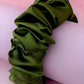 Olive - Olive Green satin wide scrunchie