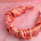 Peaches - Peach Satin Scrunchie Headband