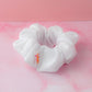 Snow -  White calico wide scrunchie