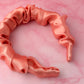 Peaches - Peach Satin Scrunchie Headband