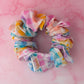 Elsie - multicoloured heart checkered print XL Scrunchie