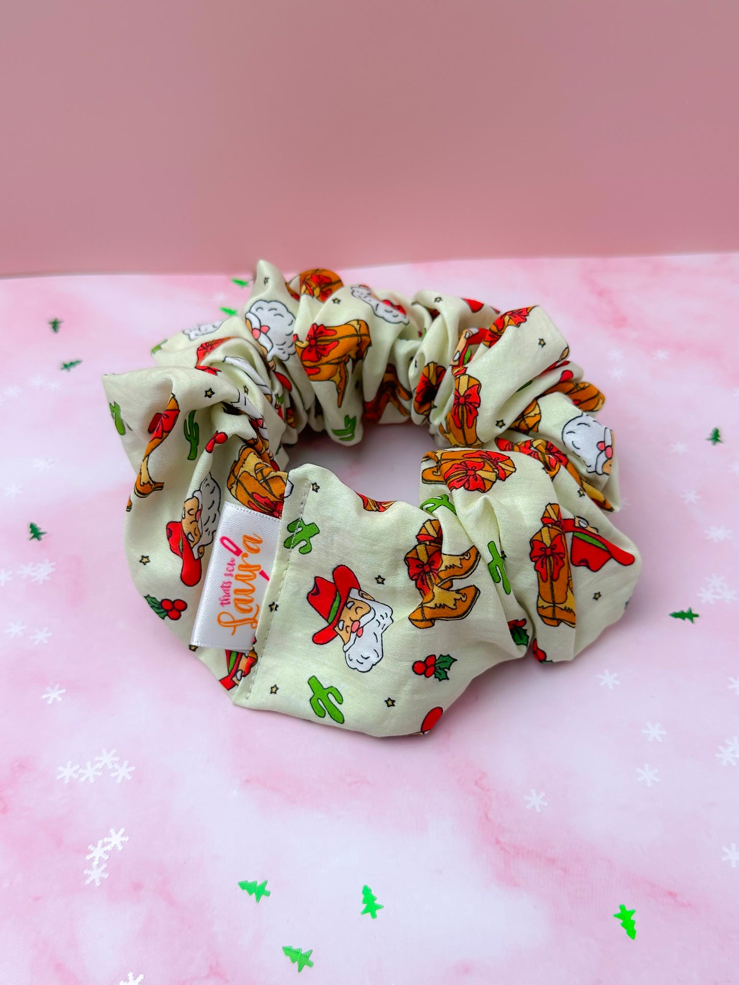 Cowboy Christmas XL Scrunchie | Handmade Hair Accessories UK