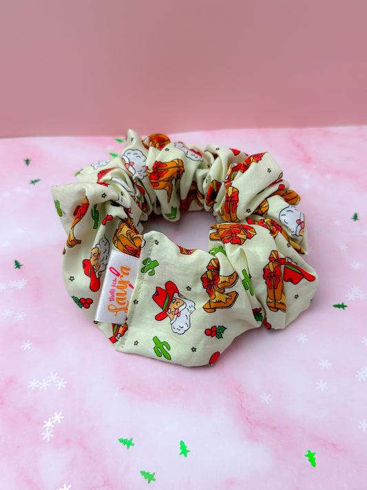 Cowboy Christmas XL Scrunchie | Handmade Hair Accessories UK