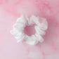 Snow -  White calico wide scrunchie