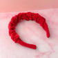 Holly - Red Needlecord Scrunchie Headband