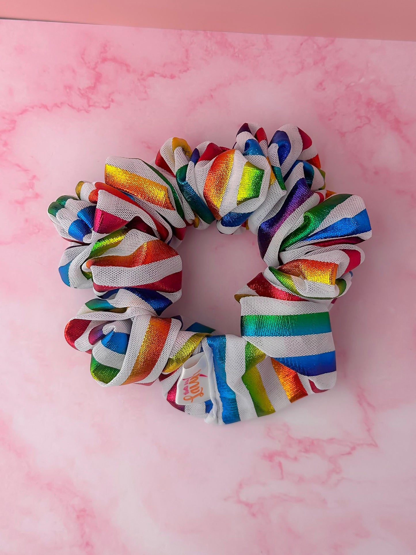 Pride - Metalic multicoloured mesh XL Scrunchie