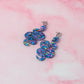 Mystical moon snakes - purple, blue & gold Resin Earrings