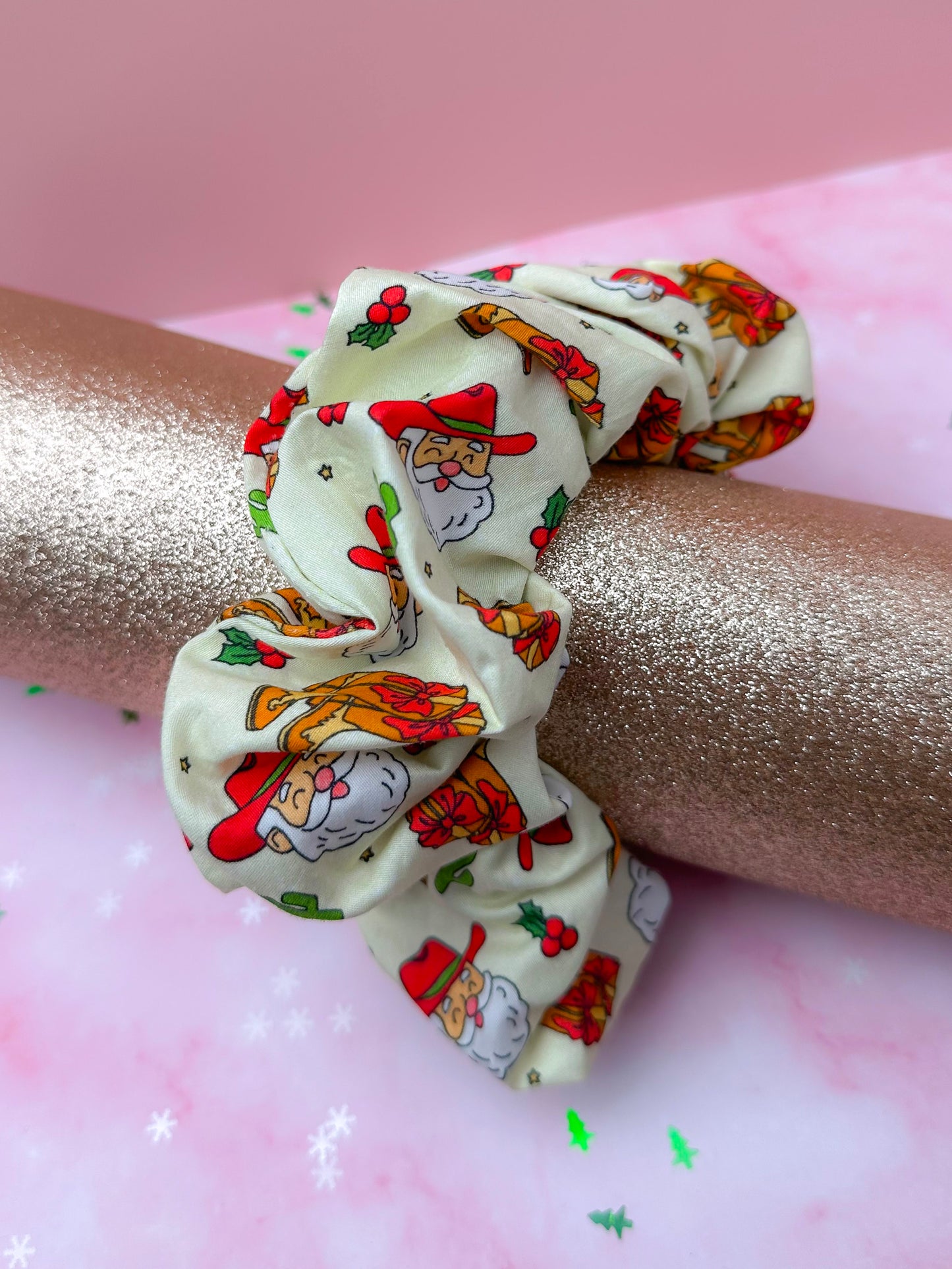 Cowboy Christmas XL Scrunchie | Handmade Hair Accessories UK