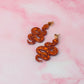 Bonfire snakes - burnt orange Resin Earrings