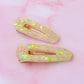 Wicked - Pink and Green iridescent Glitter Resin Hair Clips