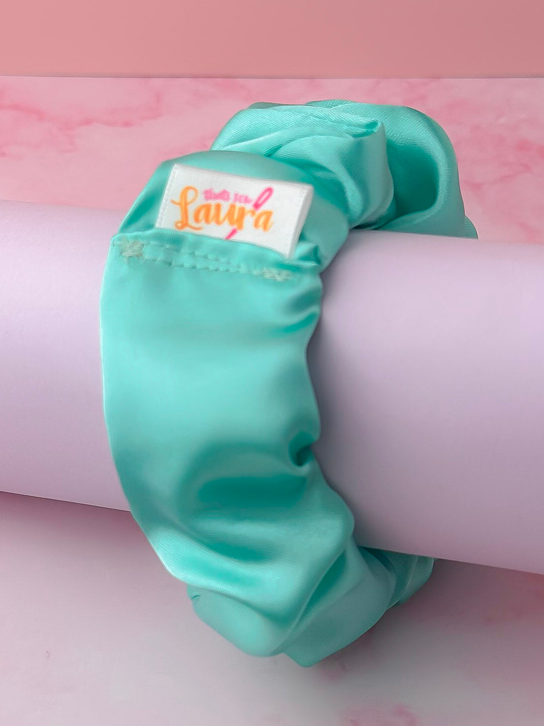 Mynte - Mint satin wide scrunchie