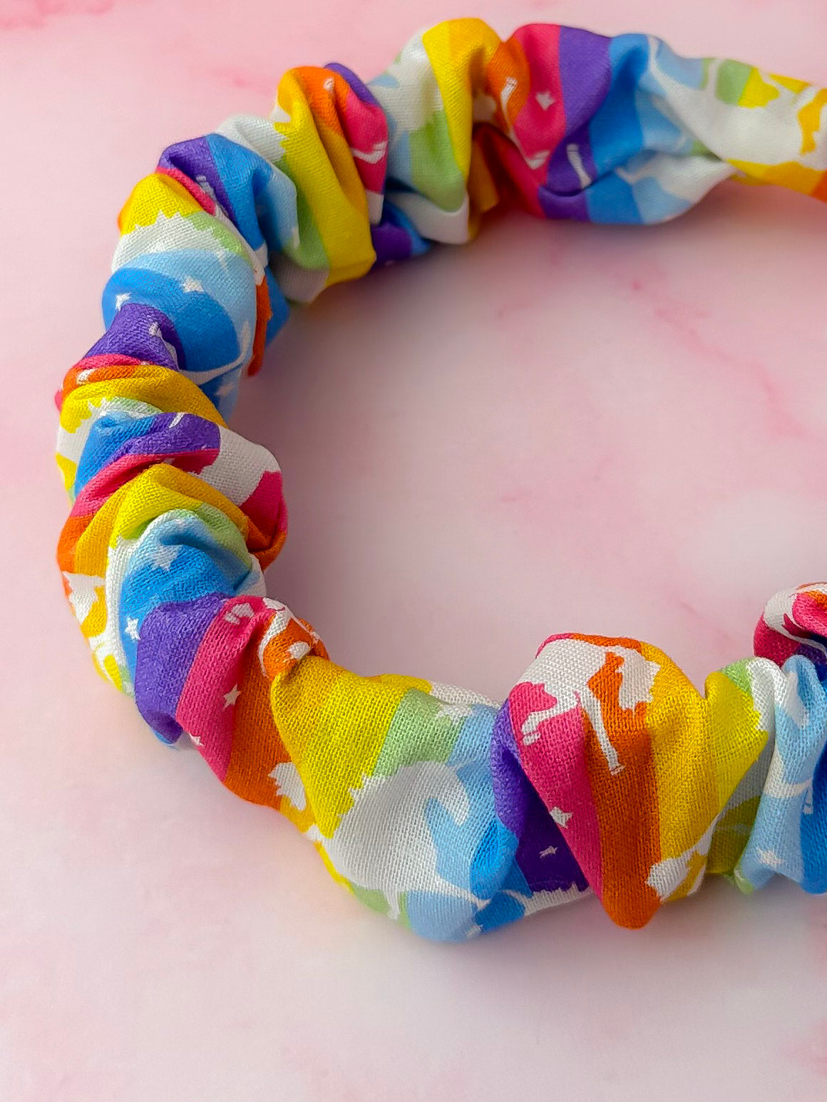 Whimsical Unicorn - multicoloured unicorn Scrunchie Headband
