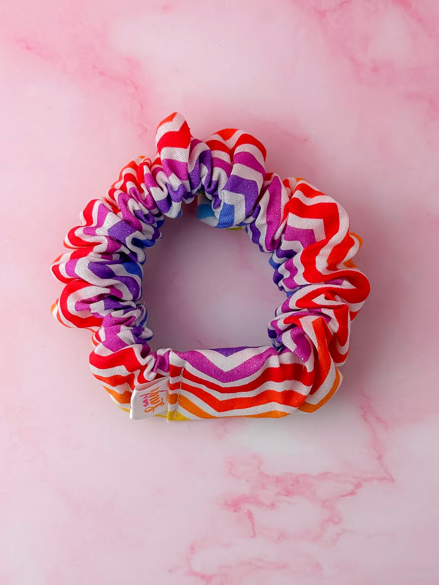 Zig Zag - multicolour Zigzag print wide scrunchie