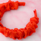 Bonfire - Reddish Orange Satin Scrunchie Headband