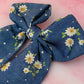 Jean - Daisy denim long Hair Bow