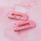 Blush - Bright Pink Oblong Resin Hair Clips
