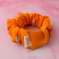 Molly - Orange and white polka dot gym & swim wide scrunchie