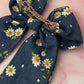 Jean - Daisy denim long Hair Bow