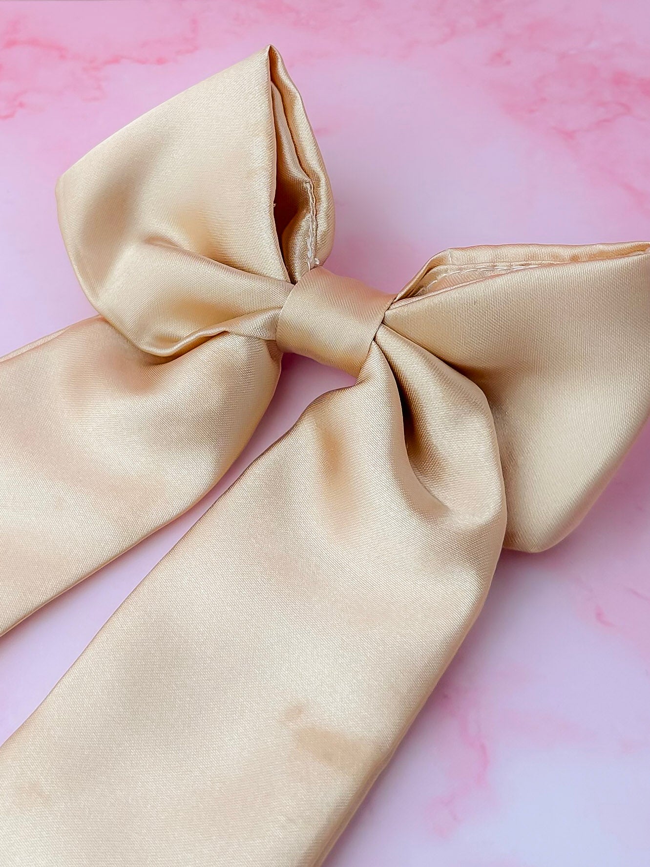 Golden - Gold Satin long Hair Bow