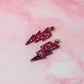 Scorpio lighting bolts - Pink & gold Resin Earrings
