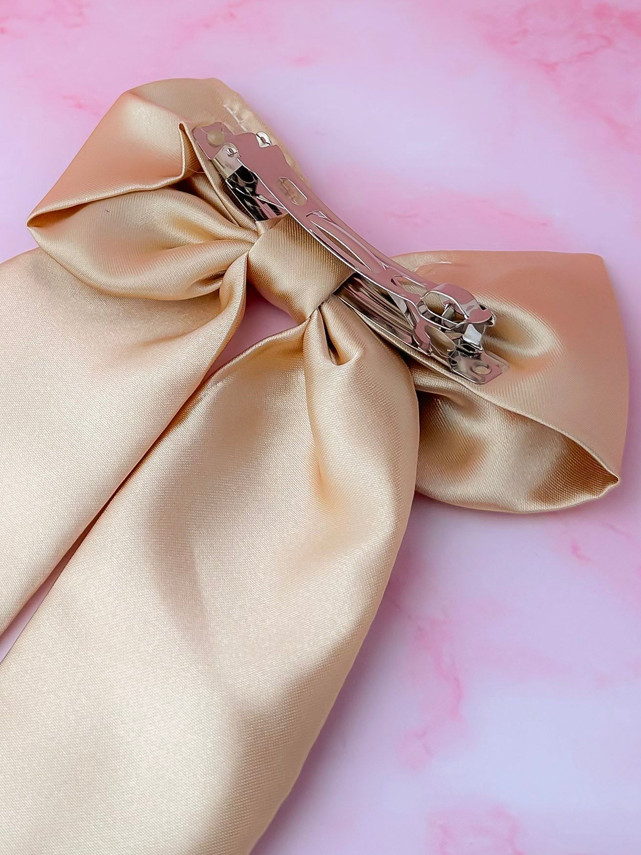Golden - Gold Satin long Hair Bow
